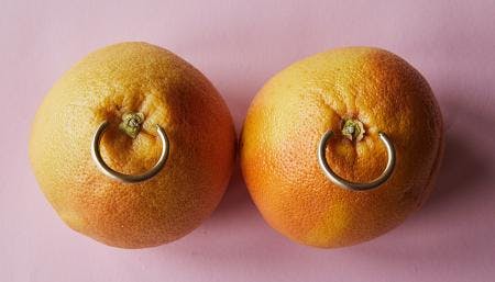 mandarin oranges with earrings