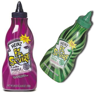 Heinz EZ Squirt colored ketchup